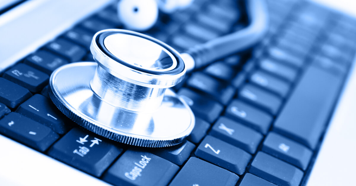 Stethoscope on a keyboard