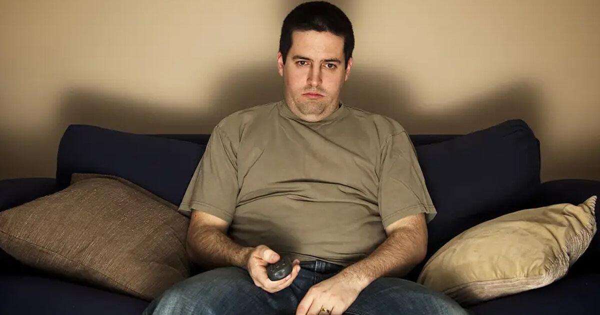 Overweight man inactivity