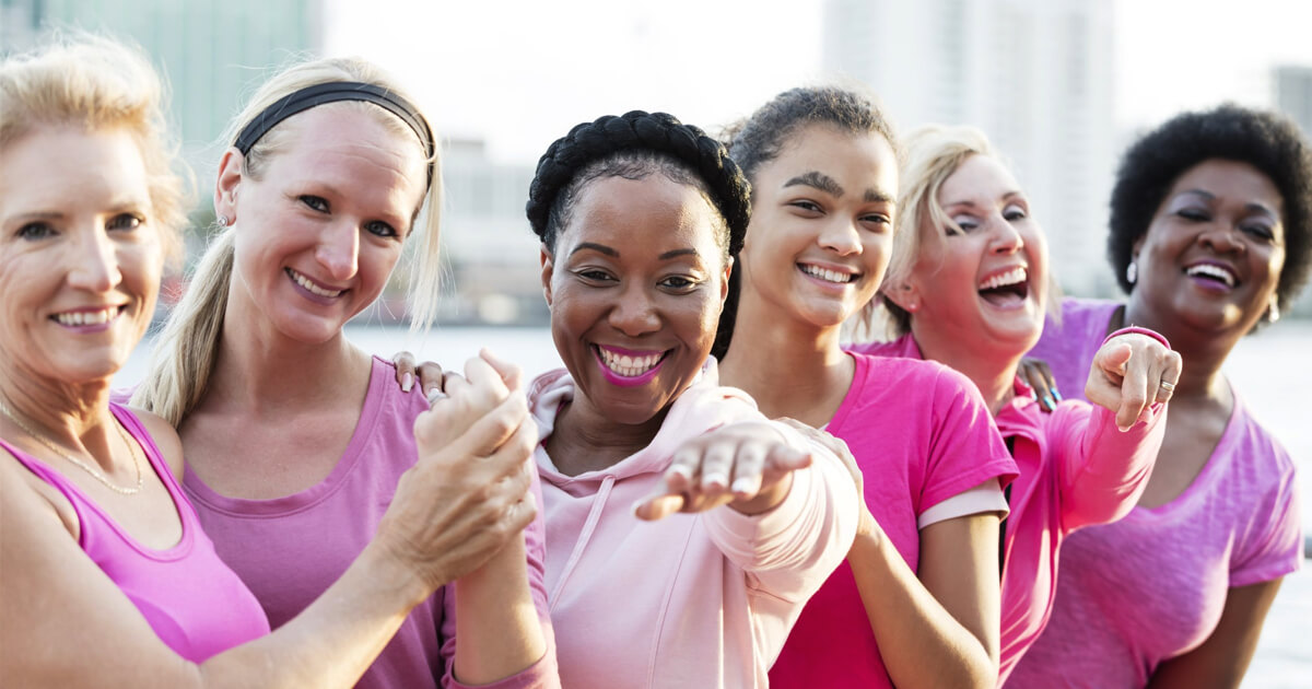 Women Wearing Pink for breast cancer