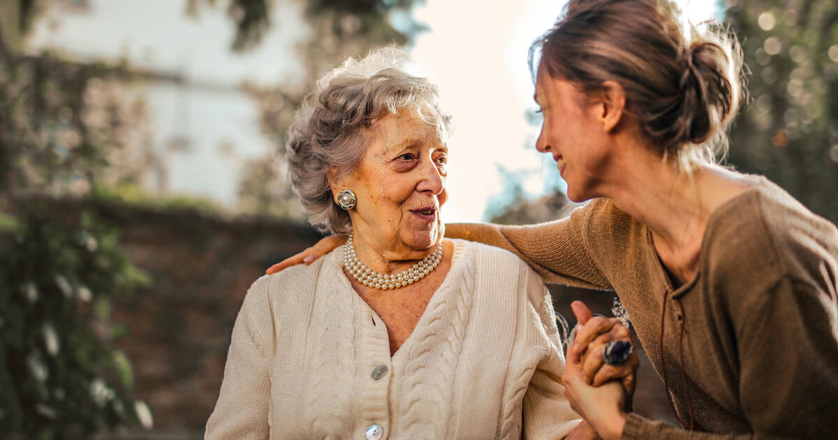 Mother with Parkinson's disease